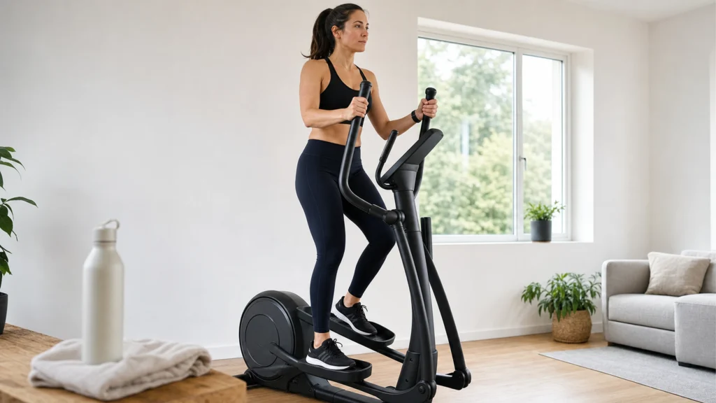 Illustration éditoriale pour l’article « Avis vélo elliptique perte poids : est-ce efficace »