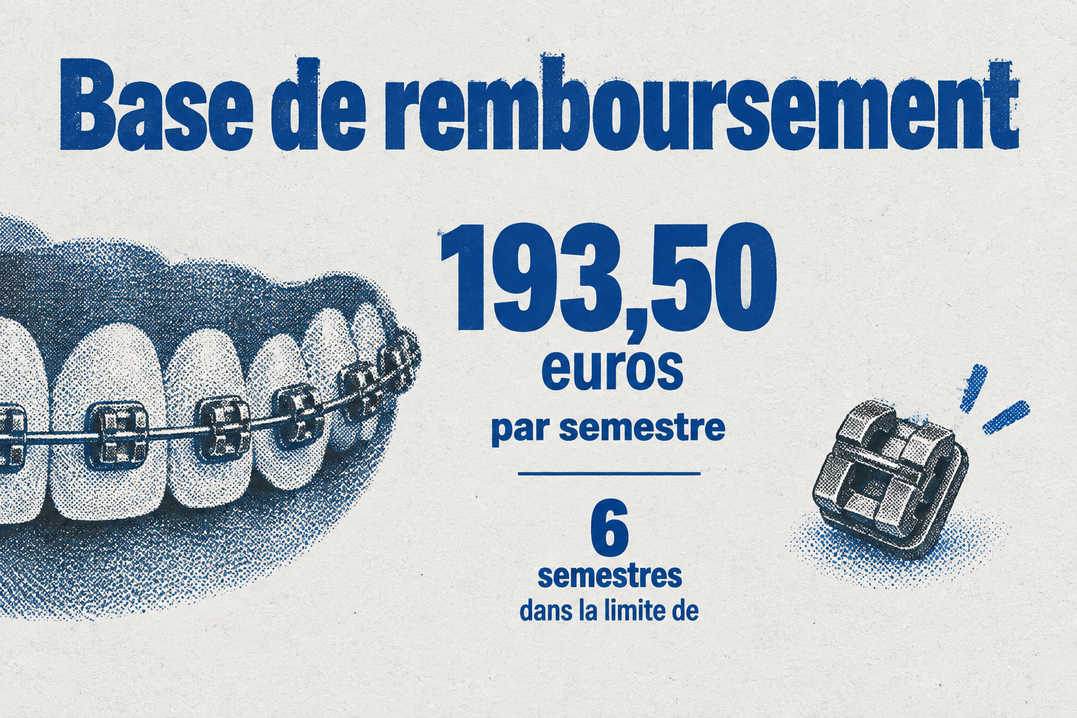 La base de remboursement est de 193,50 euros par semestre, dans la limite de six semestres.